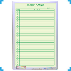 [디자인보드] Monthly Planner-그린(자석,화이트우드) 900x600(mm)